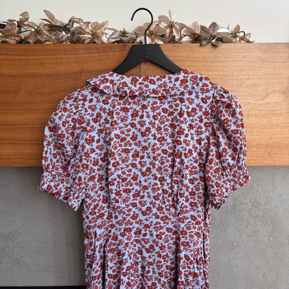 NWT Madewell Collared Puff-Sleeve Mini Dress in Piccola Floral, Size 6 - Picture 14 of 16